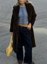 Alvie Longline Faux Fur Coat Brown
