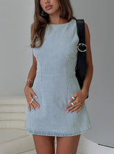 Ainsleigh Shift Denim Romper Light Wash