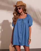 Mellanie Shift Chambray Mini Dress