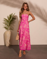 Wishful Bloom Tropical Print Maxi Dress