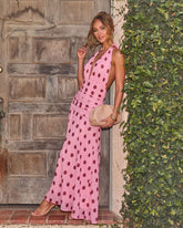 Phillis Mesh Polka Dot Halter Neck Maxi Dress