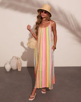 Darling Glow Striped Abstract Maxi Dress