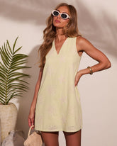 Coastal Light Eyelet Seashell Mini Dress