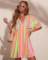 After Glow Muse Striped Abstract Mini Dress