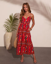 Wildflower Whisper Linen Blend Floral Maxi Dress