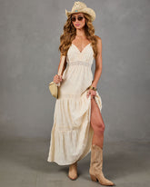 Sunkiss Veil Lace Trim Maxi Dress