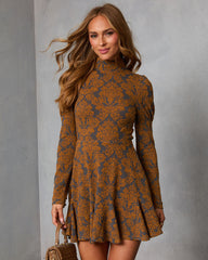 Maple Mood Mock Neck Mini Dress