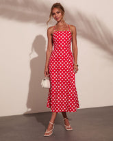 Coastal Charm Polka Dot Midi Dress