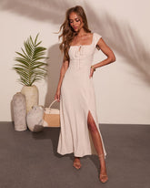 Ceara Linen Blend Maxi Dress