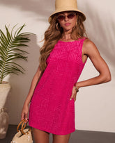 Milenah Embossed Terry Checkered Mini Dress