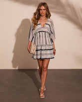 Tuscan Romance Striped Mini Dress