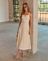 Soft Sailing Striped Belted Maxi Dress