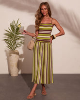 Coastal Arrival Striped Midi Dress