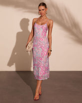 Dolce Living Abstract Print Midi Dress