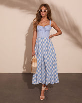Summer Story Gingham Midi Dress