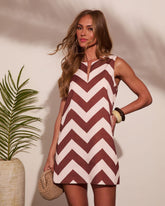 Rosaline Coast Chevron Print Mini Dress