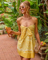 Honey Romance Paisley Front Tie Mini Dress