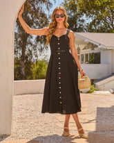 Terrace Darling Cotton Belted Midi Dress