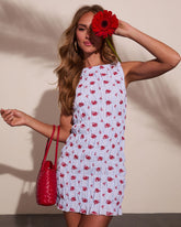 Ocean Blossom Smocked Floral Mini Dress