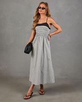 Merinah Gingham Print Midi Dress