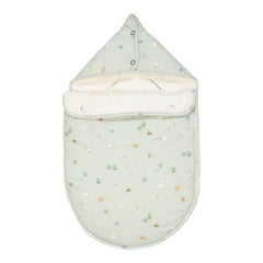 Babyschalen-Fußsack Little Farm für Maxi-Cosi und viele Babyschalen der Gruppe 0+ aus Bio-Baumwolle mit kuscheligem Teddyfutter. Warmer Winterfußsack für Babys mit Bauernhofmotiv und hohem Komfort unterwegs.