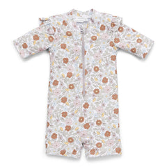 Badeanzug kurzarm Rüschen Vintage Little Flowers | Little Dutch