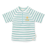 Kurzärmeliges Schwimmshirt Stripes Surf Blue | Little Dutch