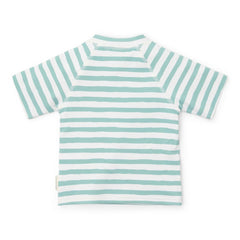 Kurzärmeliges Schwimmshirt Stripes Surf Blue | Little Dutch