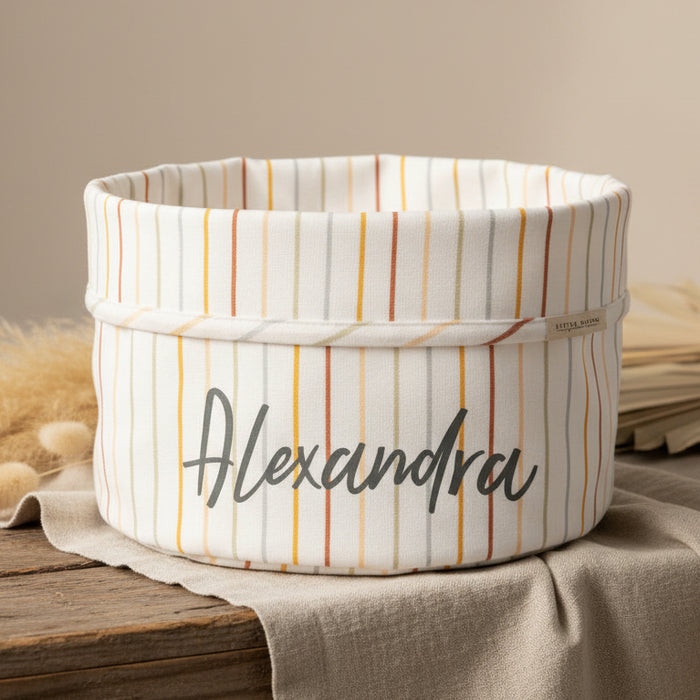 Pflegekörbchen Vintage Sunny Stripes, rund | Little Dutch