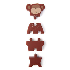 Trixie Puzzle-Figur Herr Affe aus Holz – Motorikpuzzle zum Zusammensetzen der Affenfigur für Kinder ab 2 Jahren
