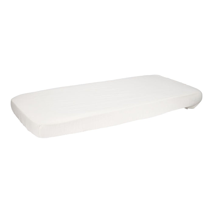 Spannbettlaken Musselin 60 x 120 cm, soft white | Little Dutch