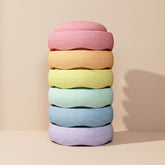 Stapelstein Original Mini Rainbow Pastel 6er-Set – kleine Bewegungssteine in sanften Pastellfarben zum Stapeln und Balancieren ab 1 Jahr
