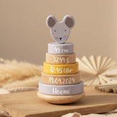 Stapelturm Holz - Frau Maus - Zur Geburt | Trixie
