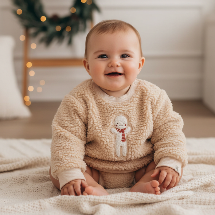 Teddy Weihnachtspullover Lebkuchen für Babys und Kinder
