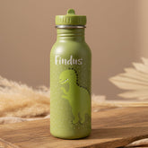 Personalisierte Trixie Trinkflasche Herr Dino 500 ml in Grün mit Name – Edelstahl-Kinderflasche für Kita, Schule und Ausflüge