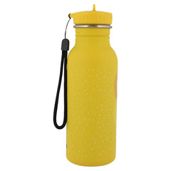 Trixie Herr Löwe Trinkflasche 500 ml in Gelb – Edelstahl-Kinderflasche mit Tiermotiv, Verschluss und praktischer Tragekordel