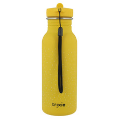 Trixie Kinderflasche Herr Löwe 500 ml – gelbe Edelstahl-Trinkflasche mit Löwengesicht für Kita, Schule und unterwegs