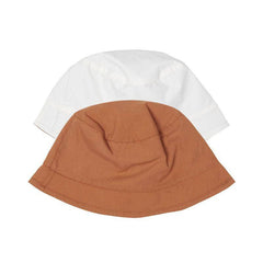 Produktansicht 1: Wendbarer Sonnenhut Orange Weiß für Babys und Kinder