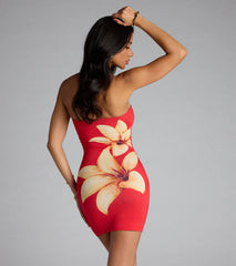 Island Glow Tube Floral Mini Dress