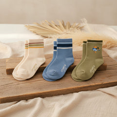 Little Dutch Little Farm Babysocken Grün Creme Blau im 3er-Pack Größe 17–19