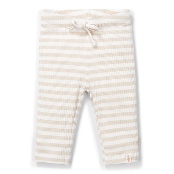 Little Dutch Babyhose Stripe Sand/White aus Bio-Baumwollmischung