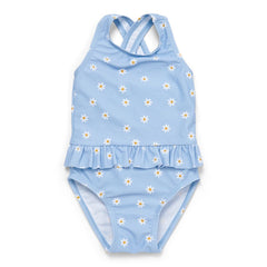 Badeanzug Volants Daisies Blue | Little Dutch