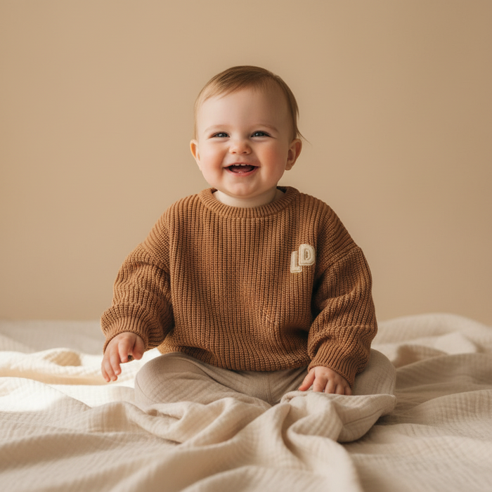 Brauner Little Dutch Strickpullover für Babys und Kinder