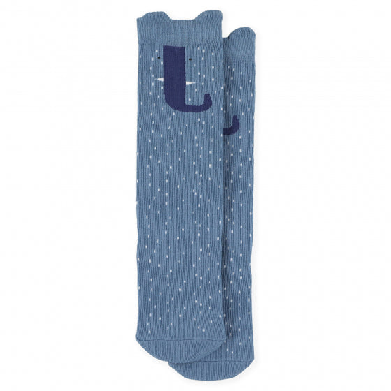 Blaue Trixie Kinder-Kniestrümpfe Frau Elefant Größe 25/27 – weiche Socken mit Tiermotiv für Frühling, Herbst und Winter