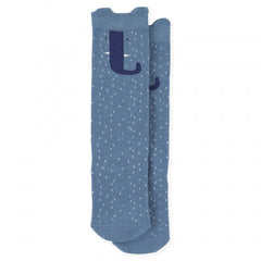 Blaue Trixie Kinder-Kniestrümpfe Frau Elefant Größe 25/27 – weiche Socken mit Tiermotiv für Frühling, Herbst und Winter