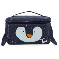 Trixie Kühltasche Herr Pinguin personalisiert mit Namen – dunkelblaue Lunchbag für Kindergarten, Schule und Ausflüge