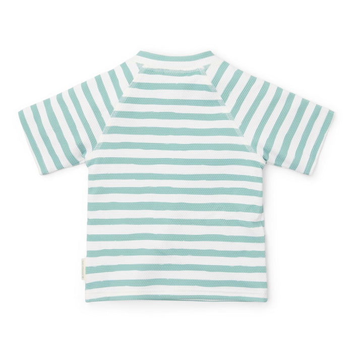 Kurzärmeliges Schwimmshirt  Stripes Surf Blue | Little Dutch