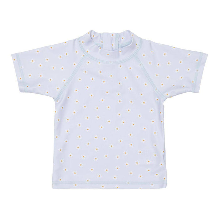 Kurzärmliges Badeshirt Daisies Blue | Little Dutch