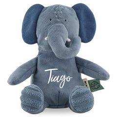 Personalisiertes Trixie Kuscheltier Baby Frau Elefant mit Name per Plott – weicher Kuschelfreund als individuelles Geschenk