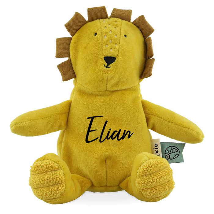 Personalisiertes Trixie Kuscheltier Baby Herr Löwe mit Name – weicher Löwe als individuelles Geschenk für Babys und Kinder